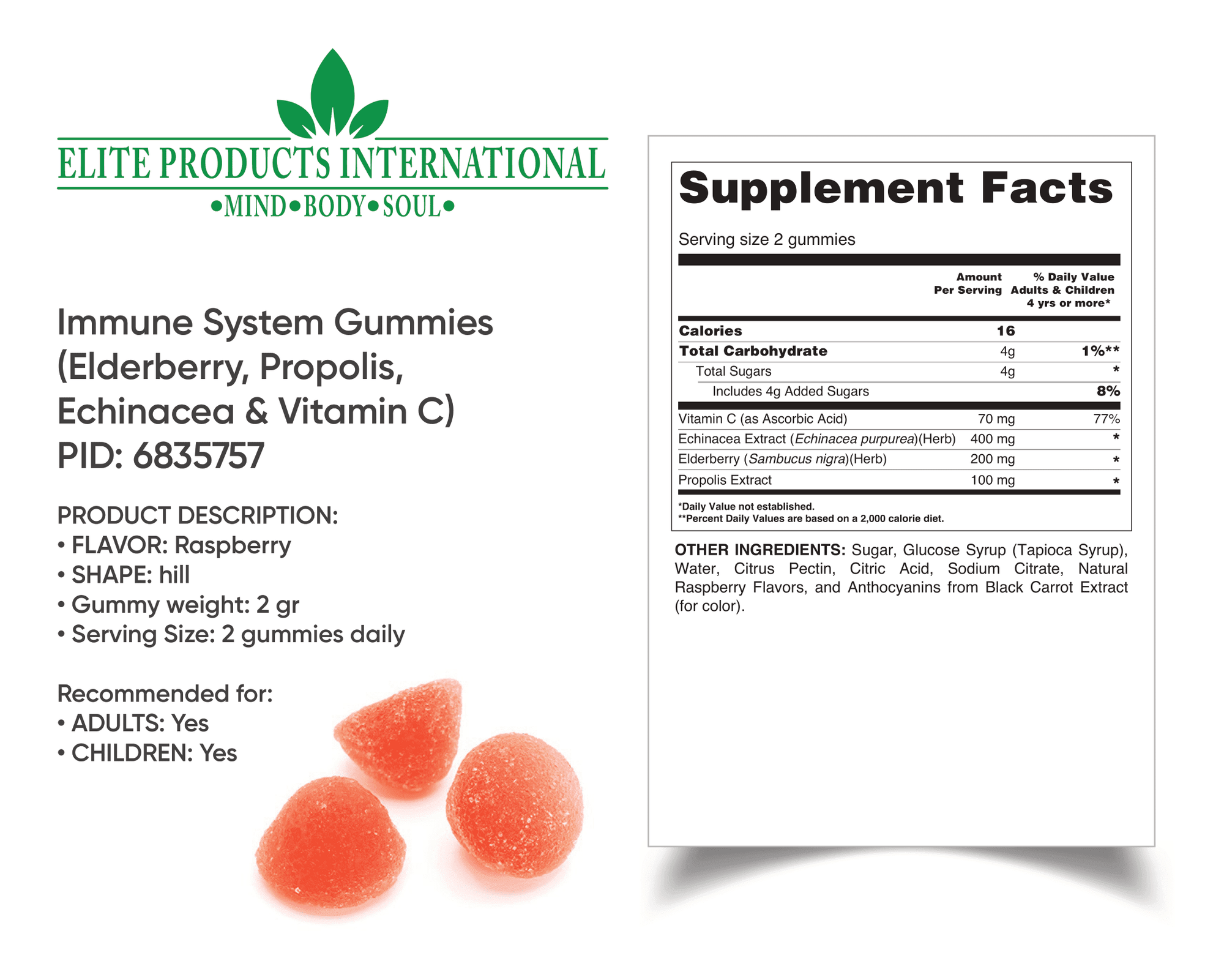 elderberry gummies rich in antioxidants and vitamins