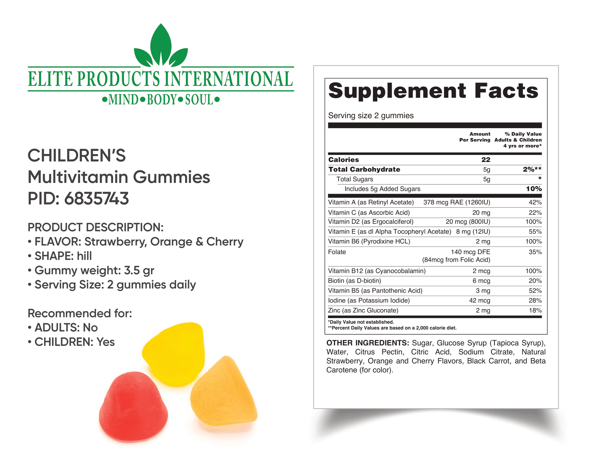 kids multivitamin gummies ensure daily nutritional support for growing kids.