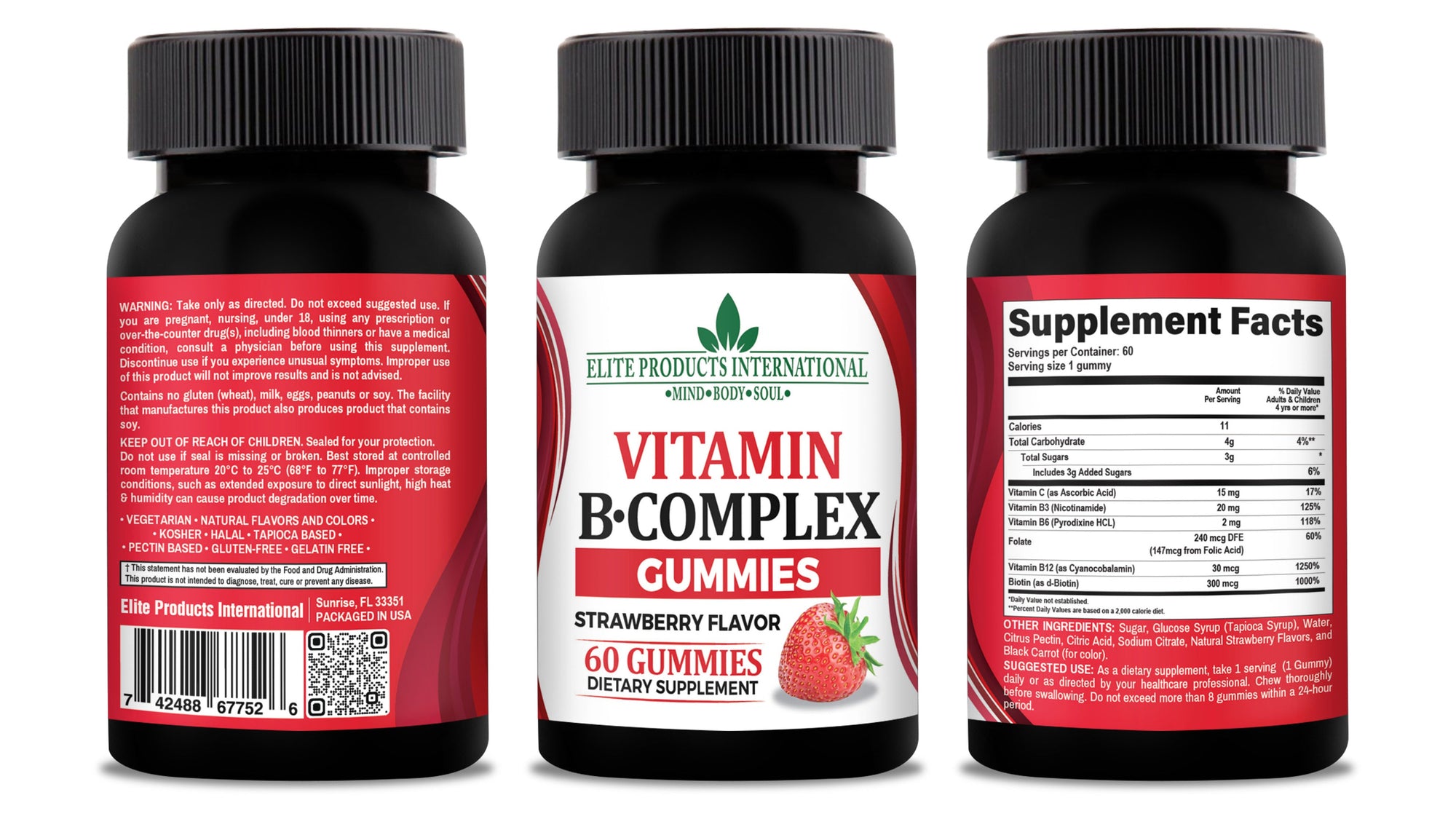 Elevate energy levels with B complex vitamin gummies              and enhance your overall well-being with combination of vitamins C, B3, B6, B12, folate, and biotin.